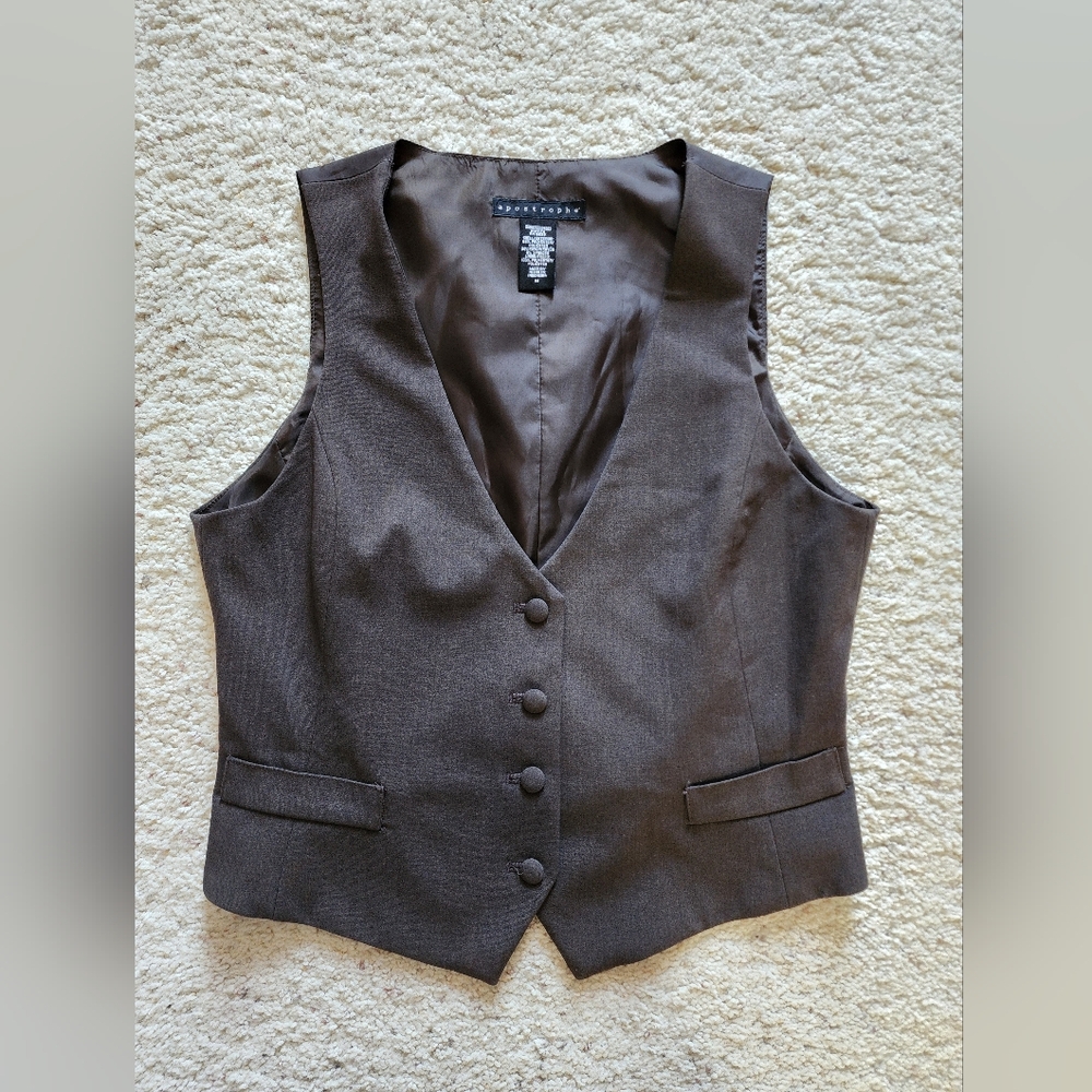 Brown Button-Up Vest